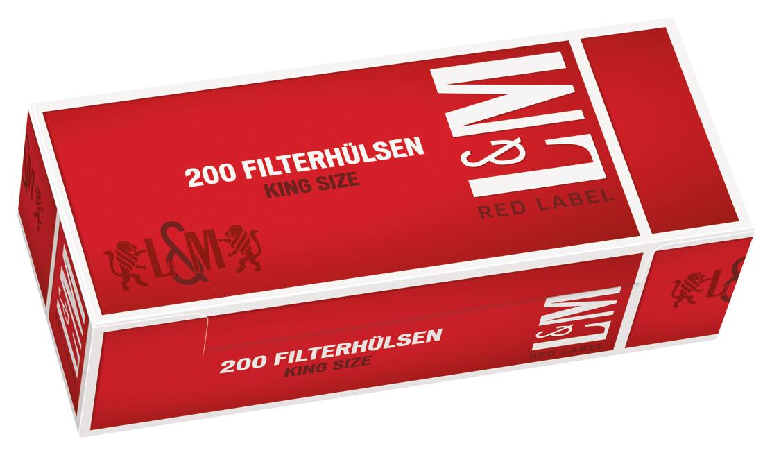 L&M Red Label Zigarettenhülsen 1 Packung 200 Stück