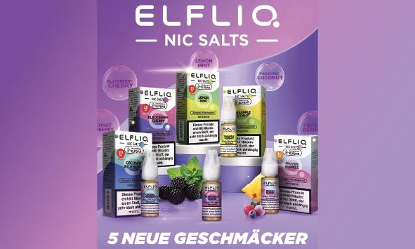 Die neuen ELFLIQ-Sorten werden vor lila Hintergrund präsentiert.