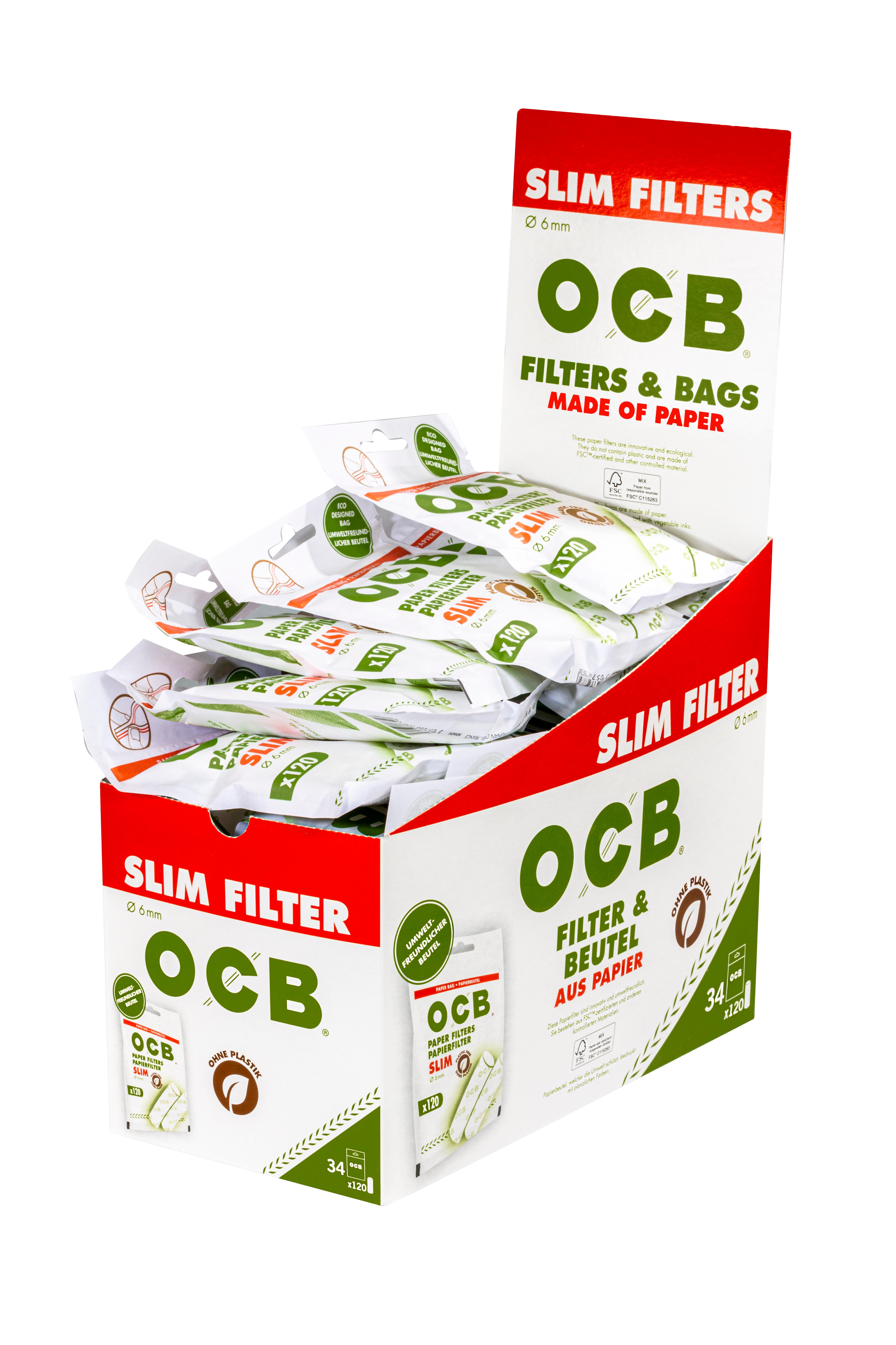 OCB Papierfilter Slim 6mm 1 Stange 34x120 Stück