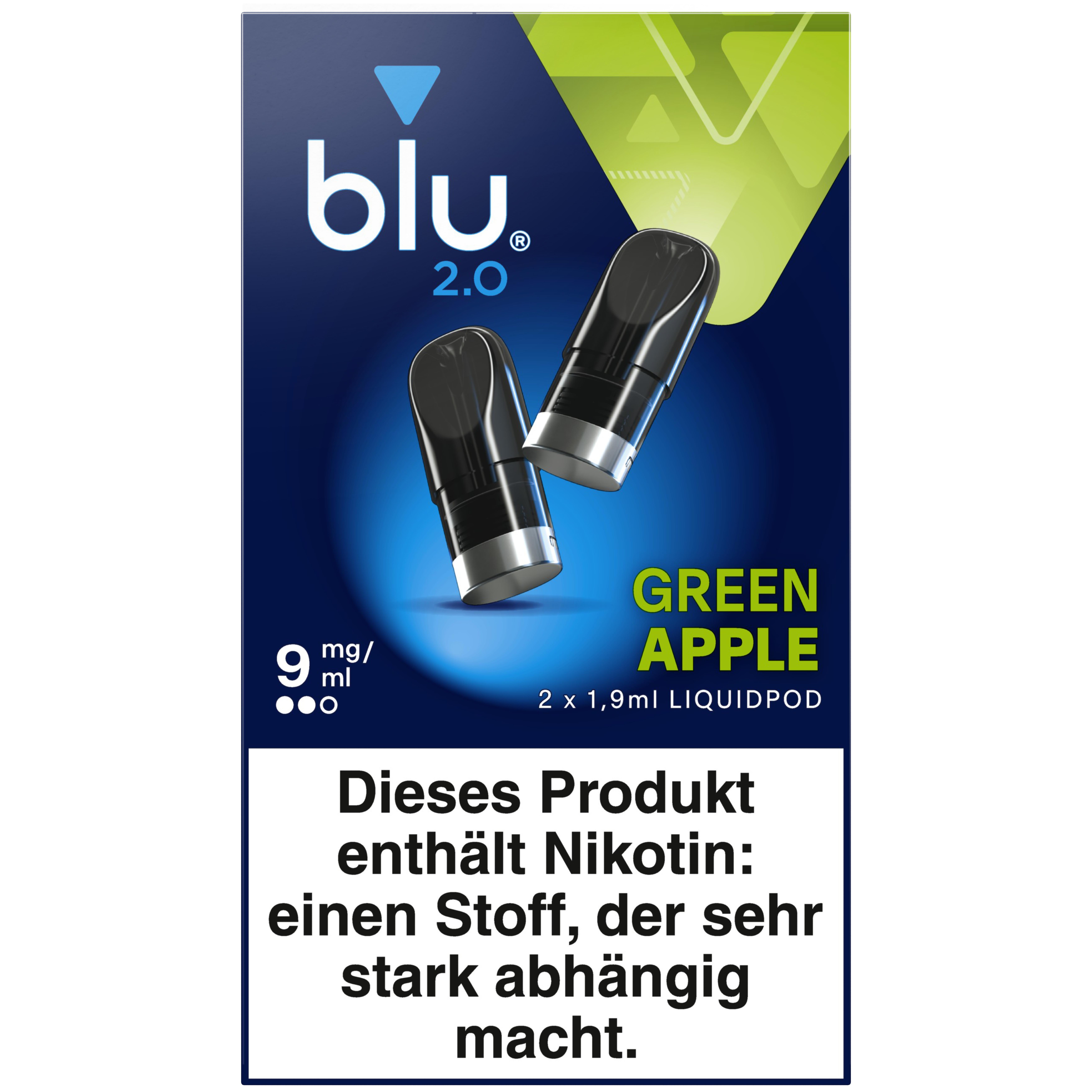 Blu 2.0 Liquipod Green Apple 9mg 1 Packung
