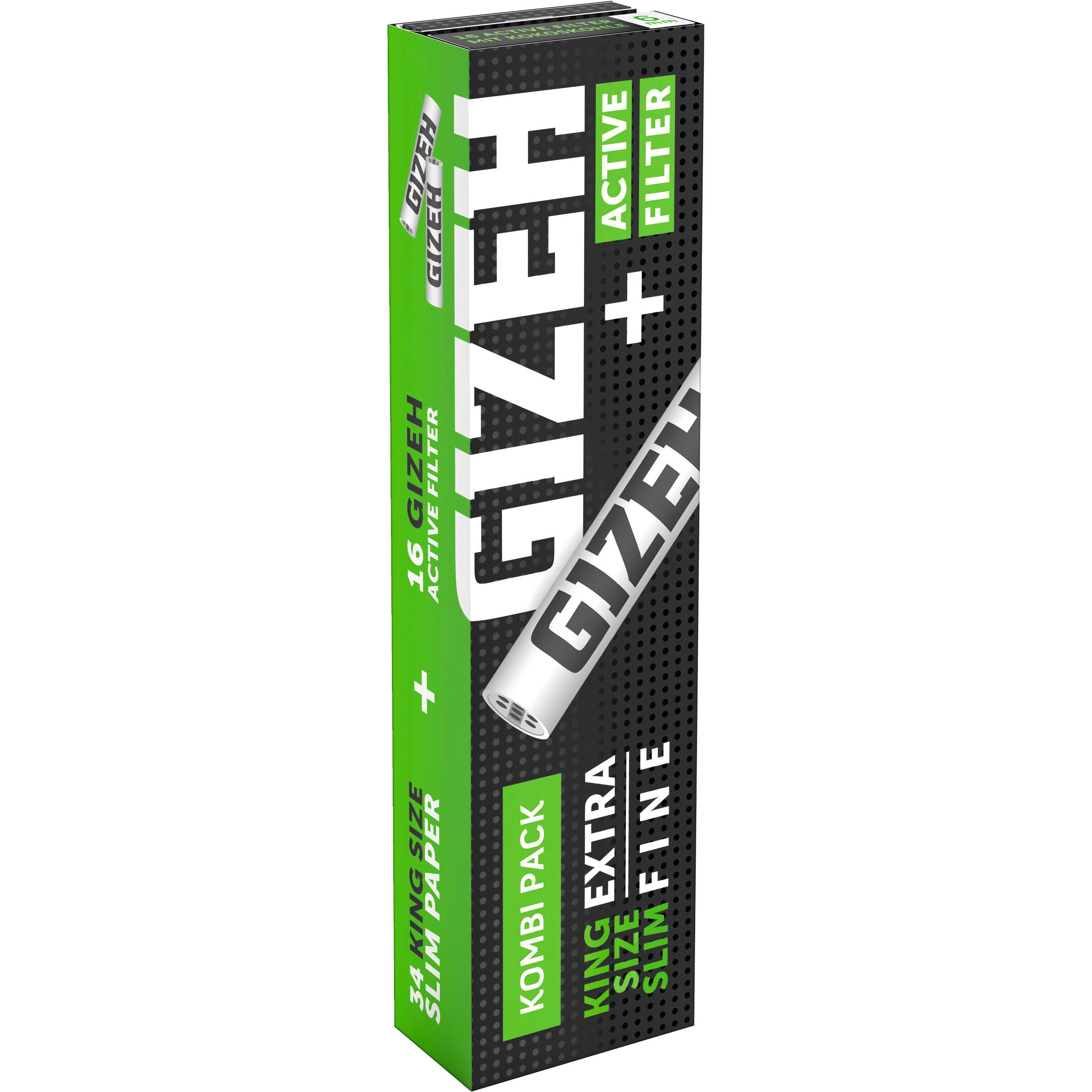Gizeh Black King Size Slim + Active Filter 1 Packung 34 Stück