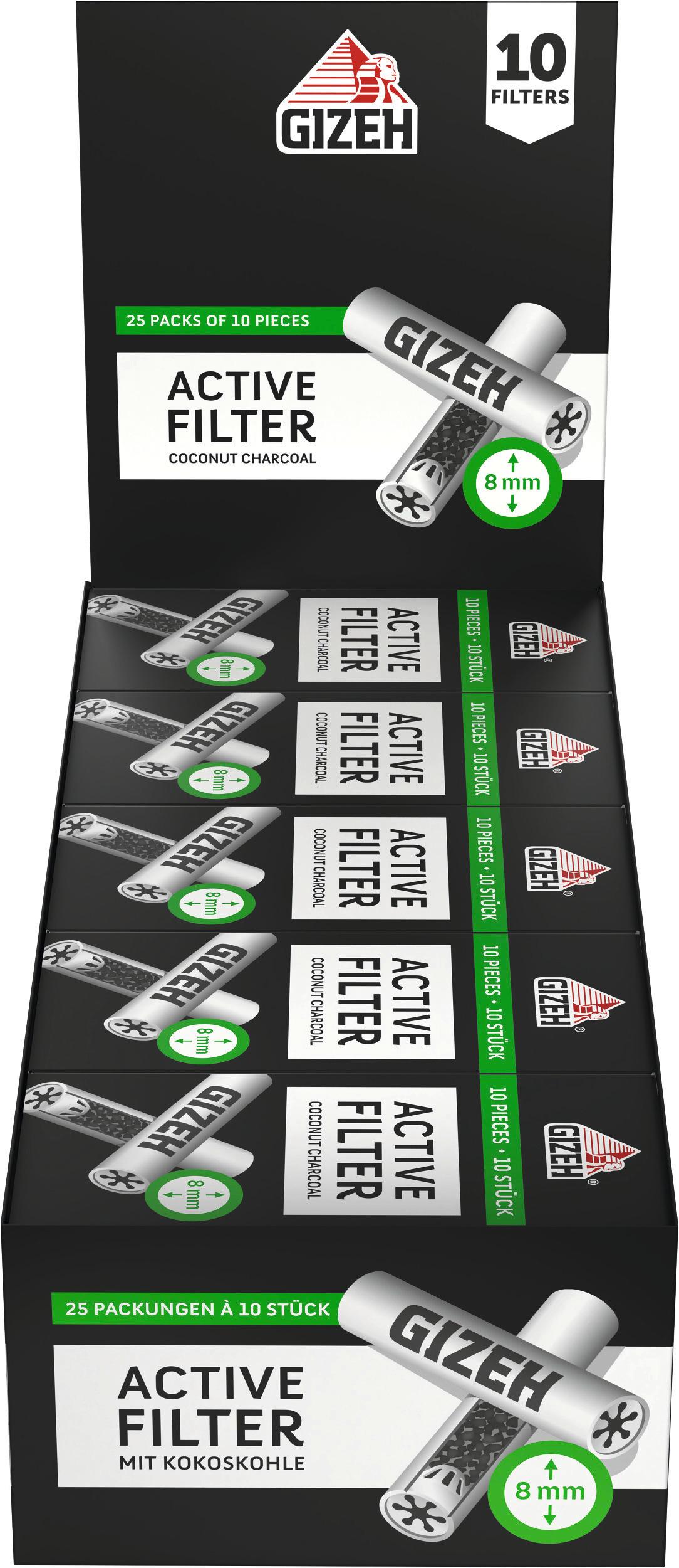 Gizeh Active Filter 8 mm 1 Stange 25x10 Stück