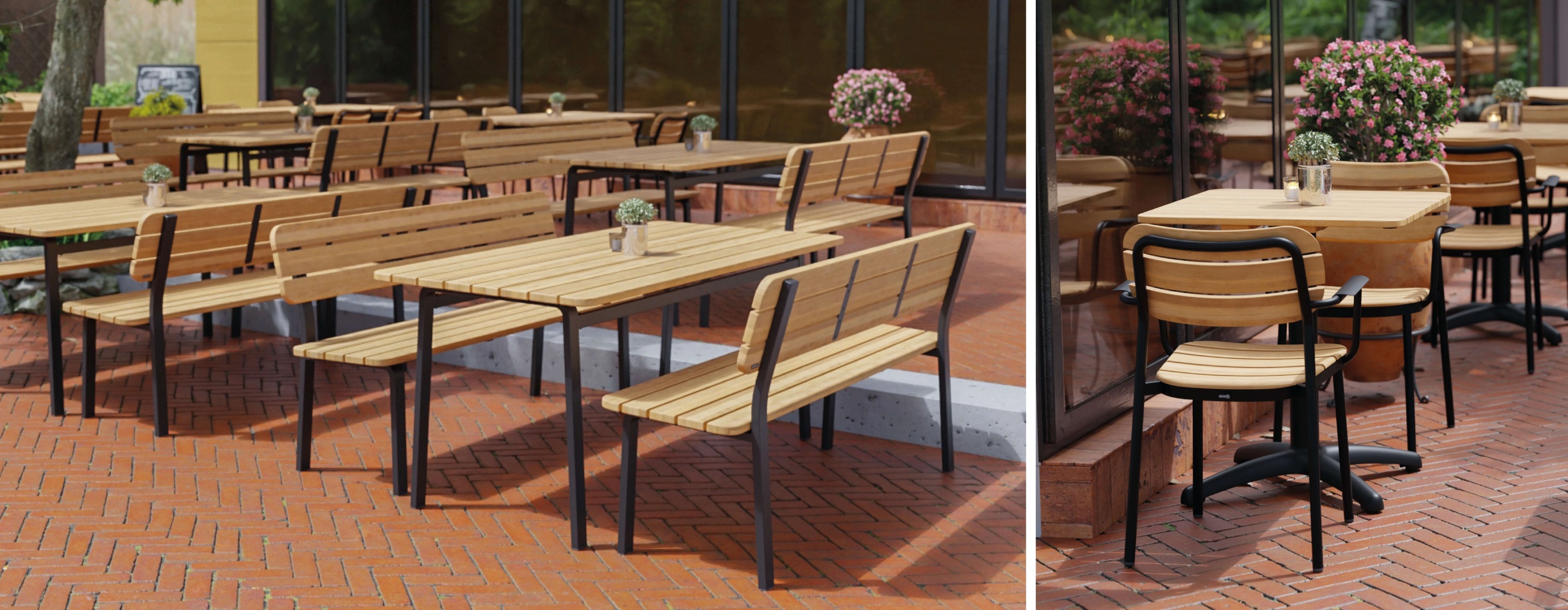 Gastro Outdoor Teakholz Stühle und Tische