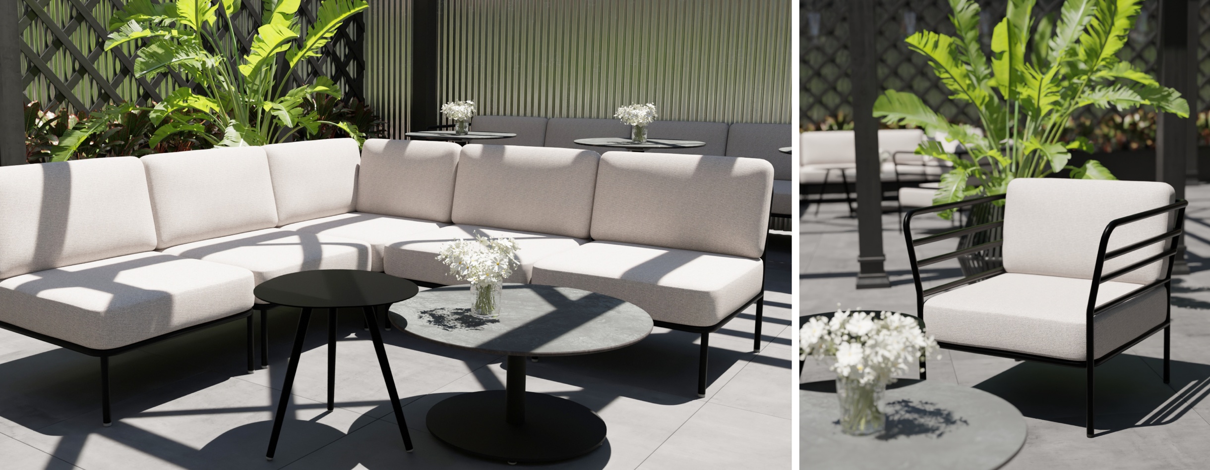 Gastro Outdoor Kunststoff Stühle und Tische