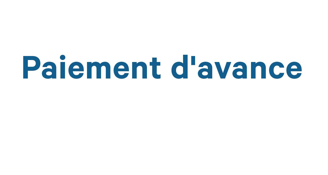 Paiement d'avance