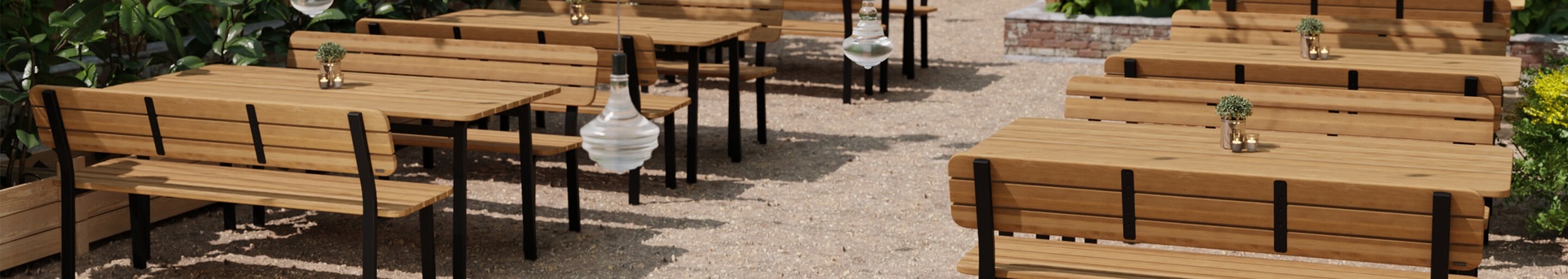 Bancs d'extérieur pour la restauration et l'hôtellerie