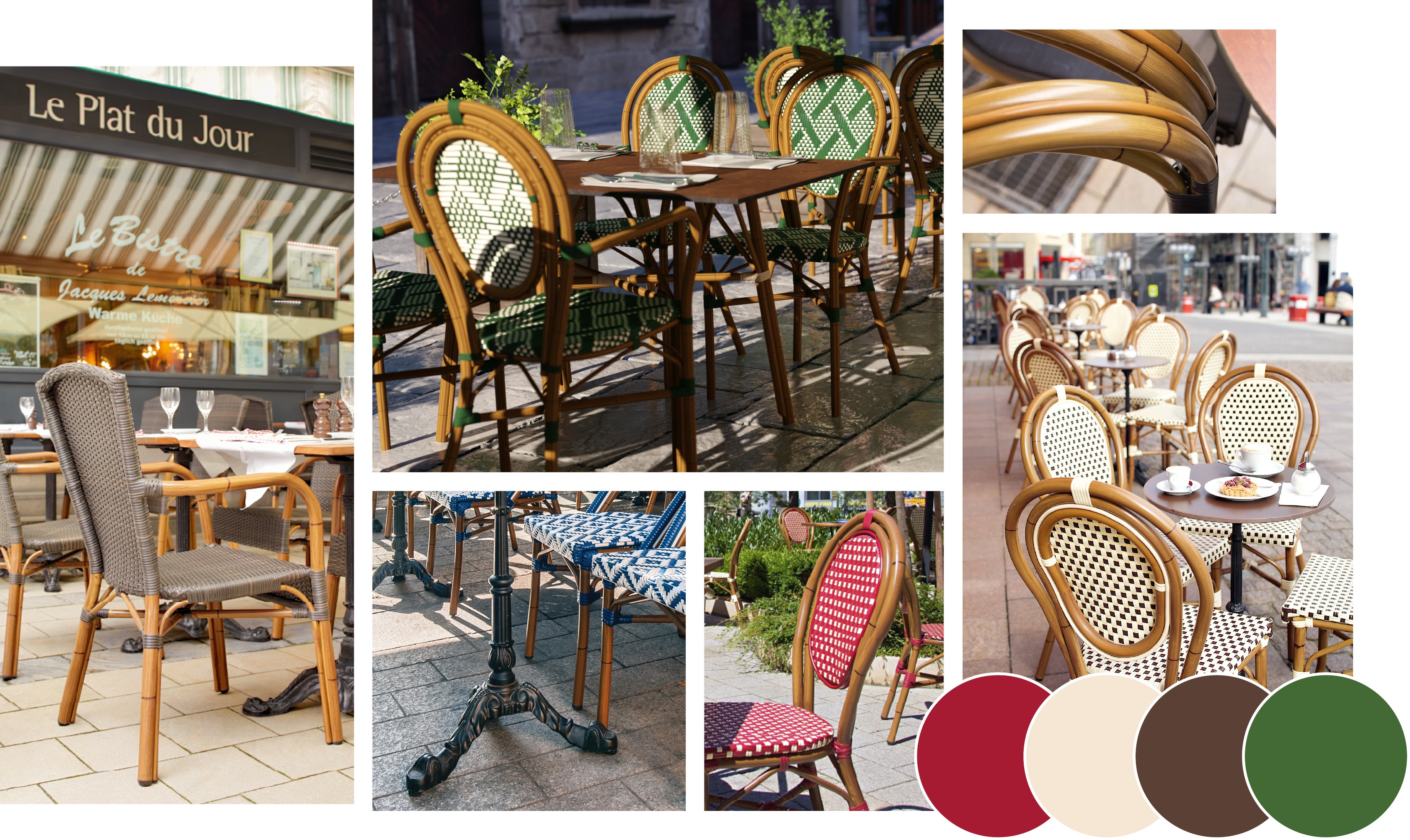 Meubles de brasserie traditionnelle, bistrot français