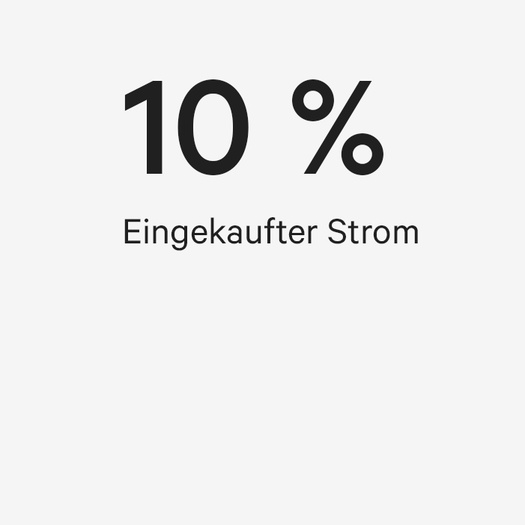 10 % der erfassten Emissionen entstehen durch eingekauften Strom.