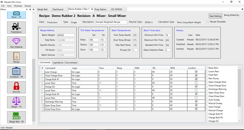 Image of Process Commands Screen.