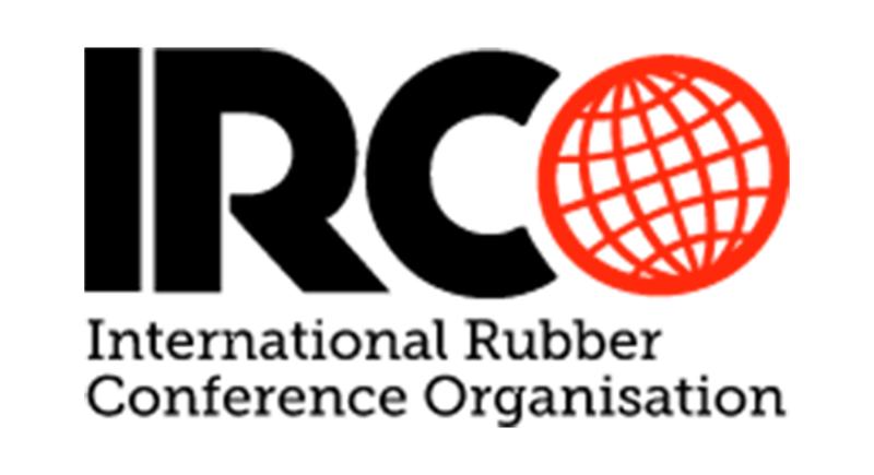 Logo of the International Rubber Conference Organisation with bold letters "IRCO" and a red globe design inside the letter "O".
