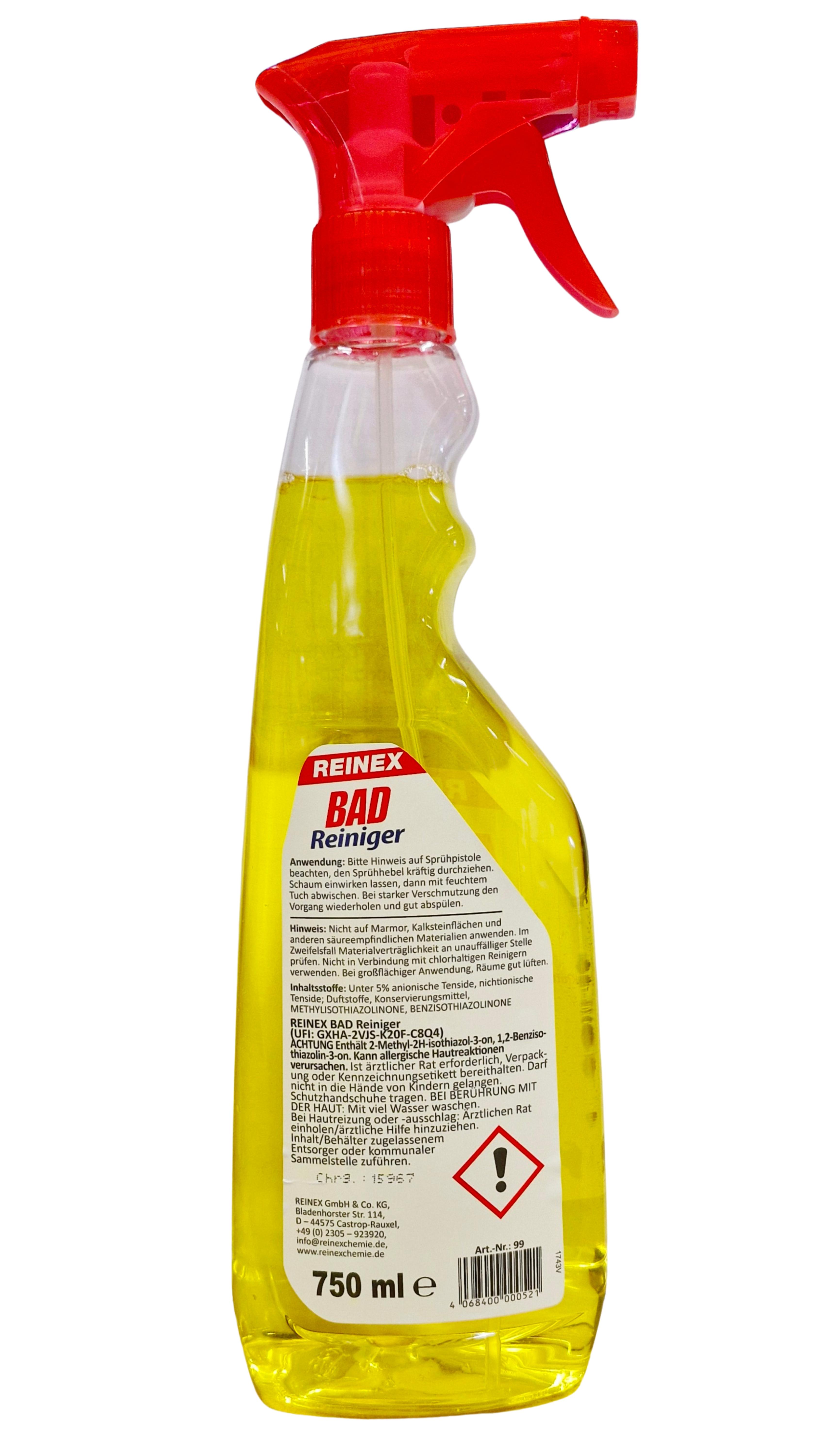 Reinex - Badreiniger auf Zitronensäure-Basis - 750 ml