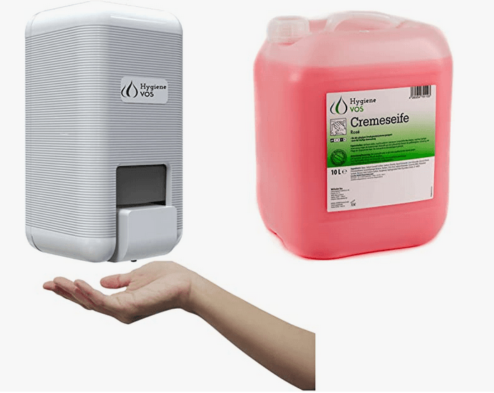 5 Hygiene VOS Seifenspender 1000ml weiß nachfüllbar, abschließbar