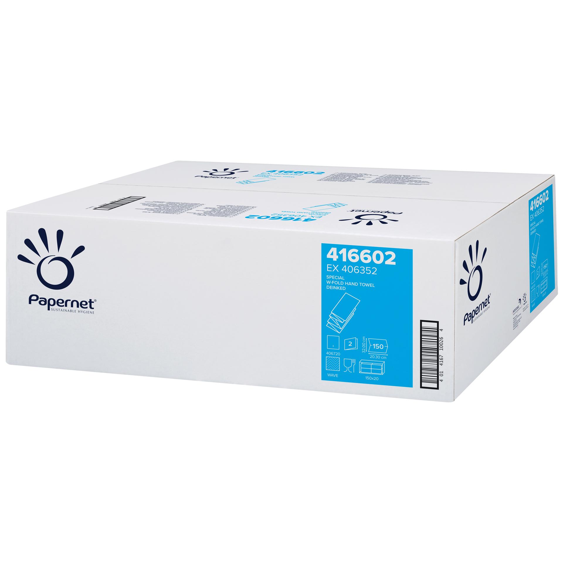 Papernet - Papierhandtücher 2-lagig W-Falz - 3000 Blatt 70er Weiße Papernet - Papierhandtücher 2-lagig W-Falz - 3000 Blatt 70er Weiße