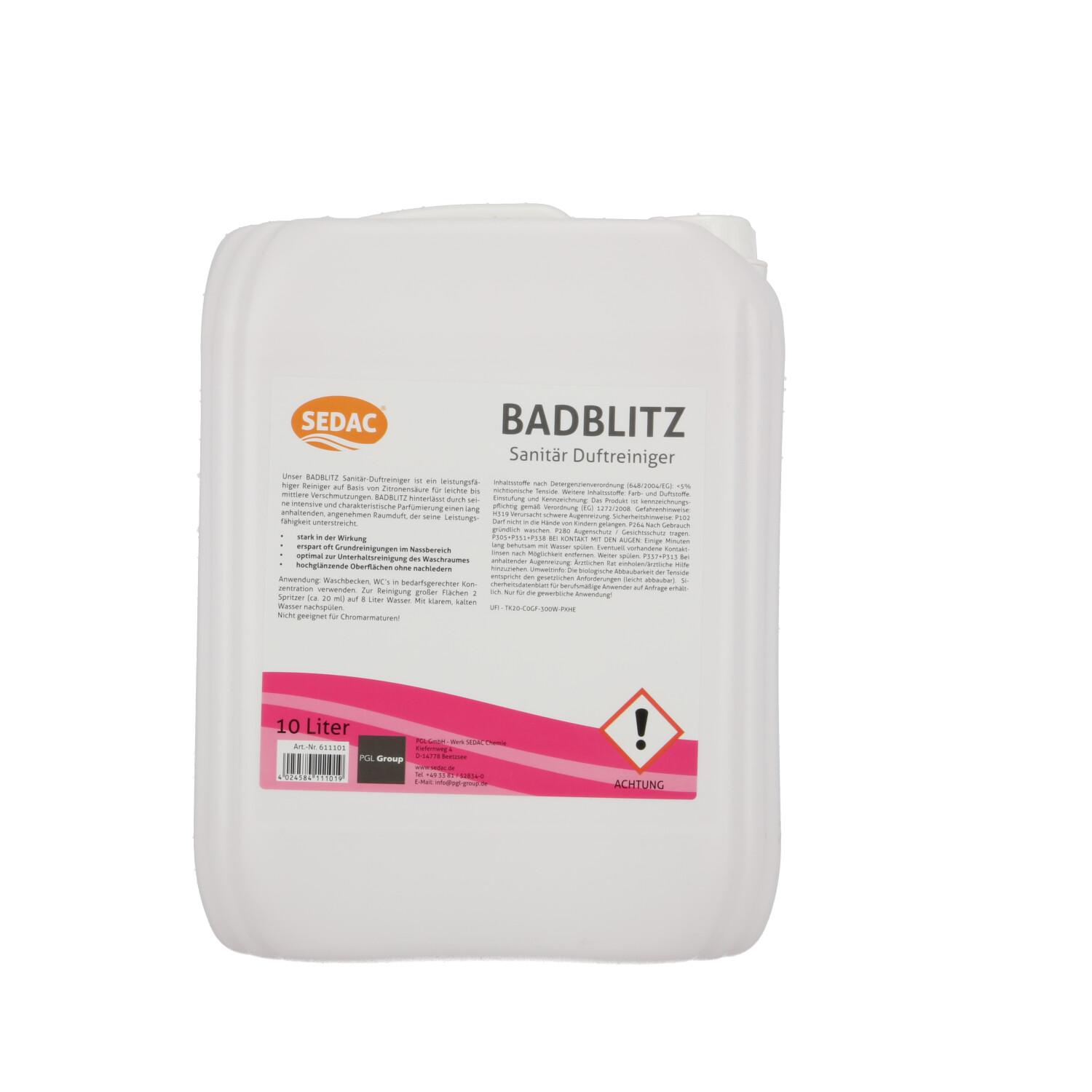 SEDAC  Badblitz Sanitär Duftreiniger 10 Liter SEDAC  Badblitz Sanitär Duftreiniger 10 Liter