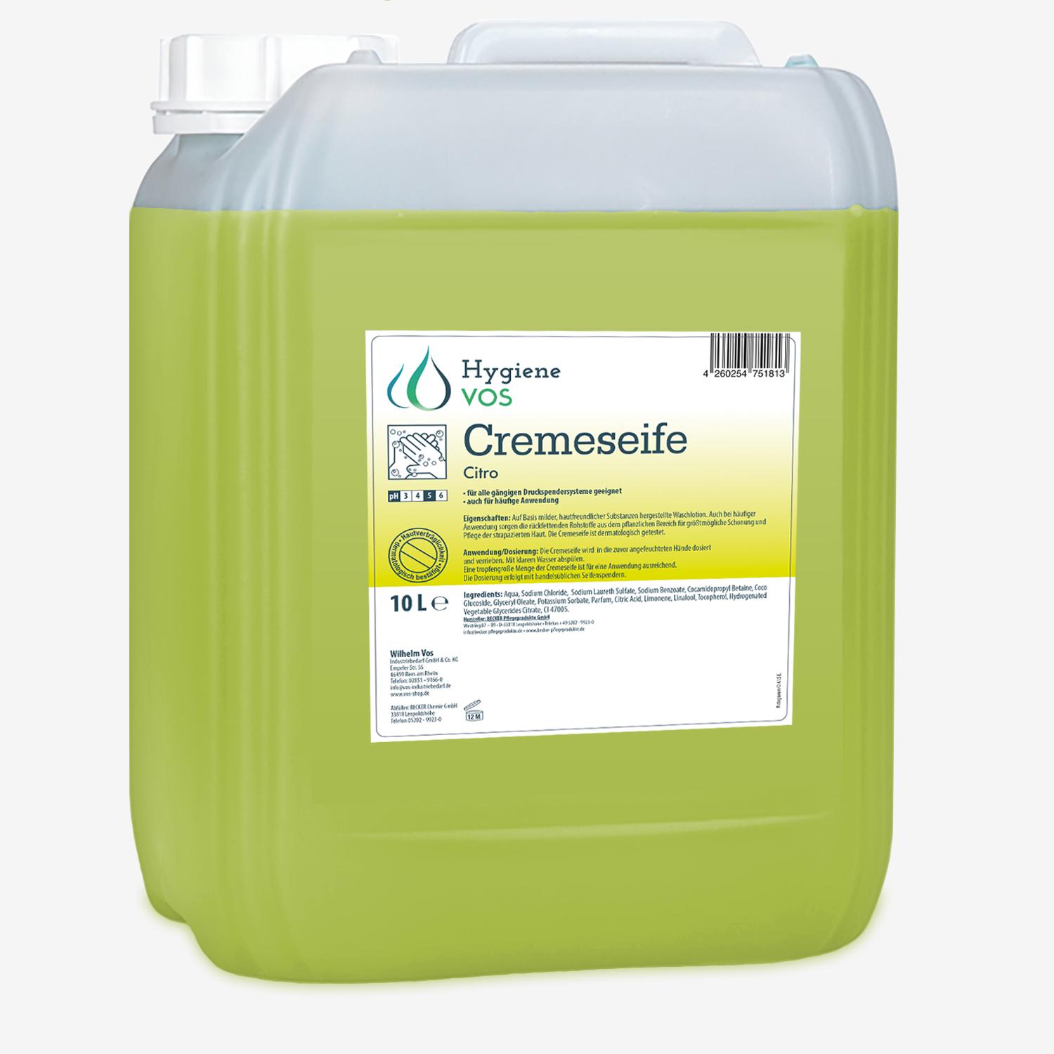 Hygiene VOS – Zitrusfrische Cremeseife 5L / 10L Hygiene Vos - Citro Cremeseife 5L / 10L