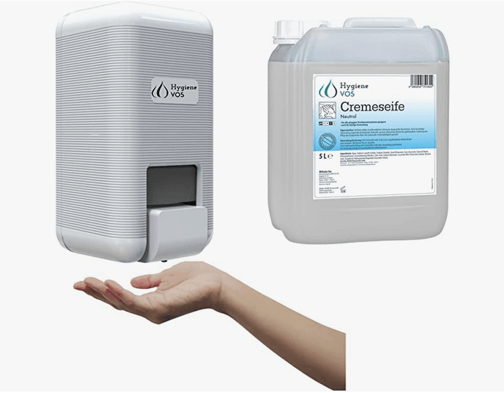 1yZXSCSyzazirK Hygiene VOS Seifenspender 1000ml weiß nachfüllbar, abschließbar