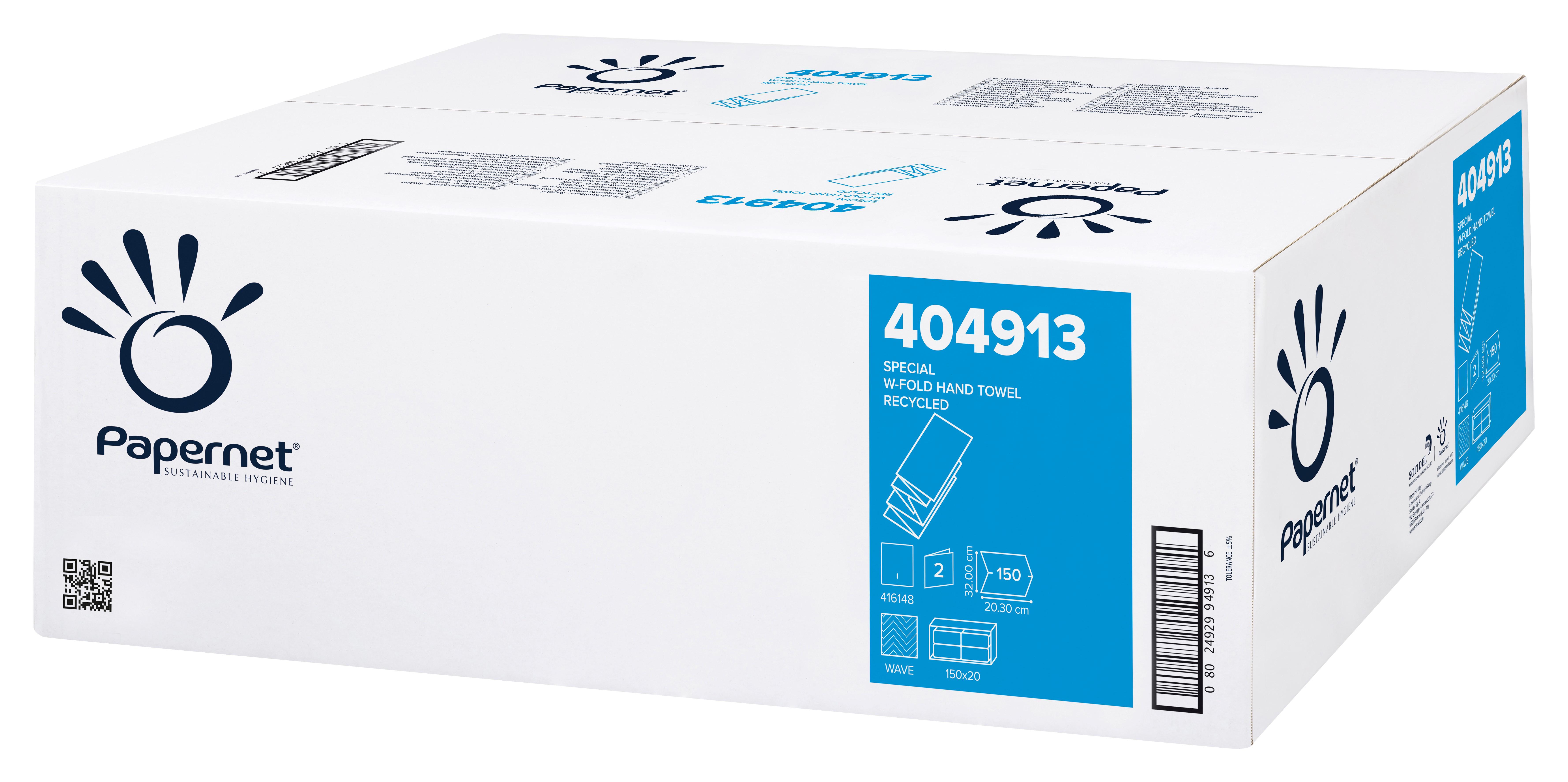 WER404913 Papernet Papierhandtücher, W-Falz, 2-lagig, 50er Weiße - 3000 Blatt