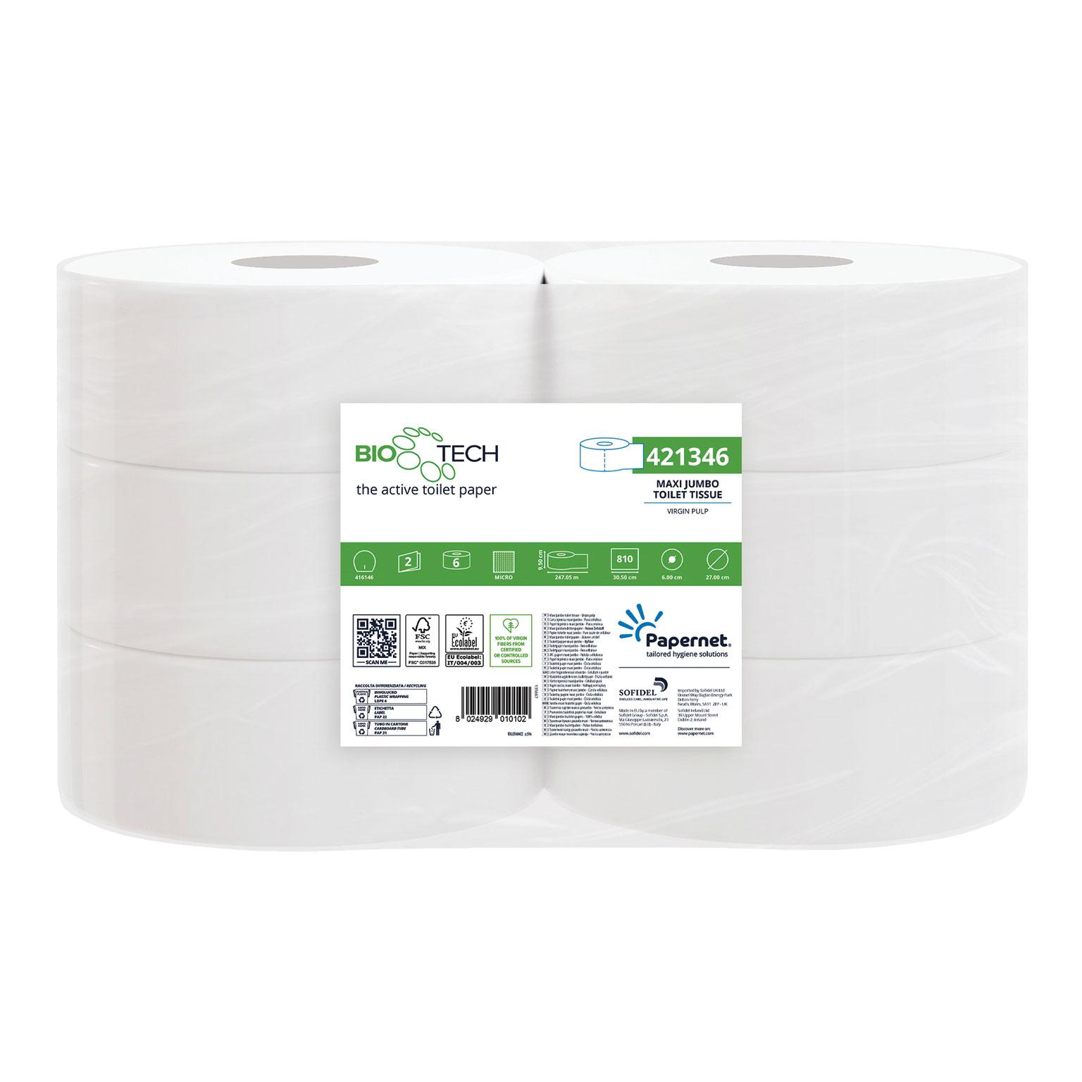 Papernet Selbstauflösendes Toilettenpapier Jumbo Toilettenpapier 2-lagig - 6 Rollen