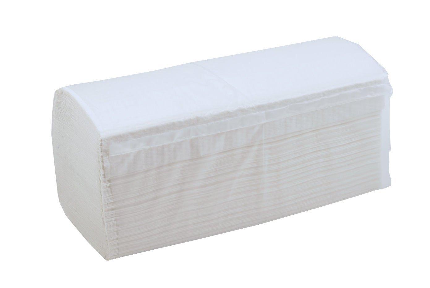 751130 Hygiene VOS Papierhandtücher Zellstoff Hochweiß, 3200 Blatt, 2-lagig, V-Falz ZickZack, 25 x 23 cm
