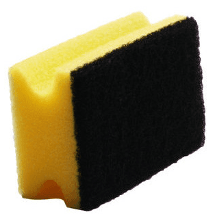 Padschwamm-gelb-schwarz Padschwamm mit Griff gelb/schwarz, medium