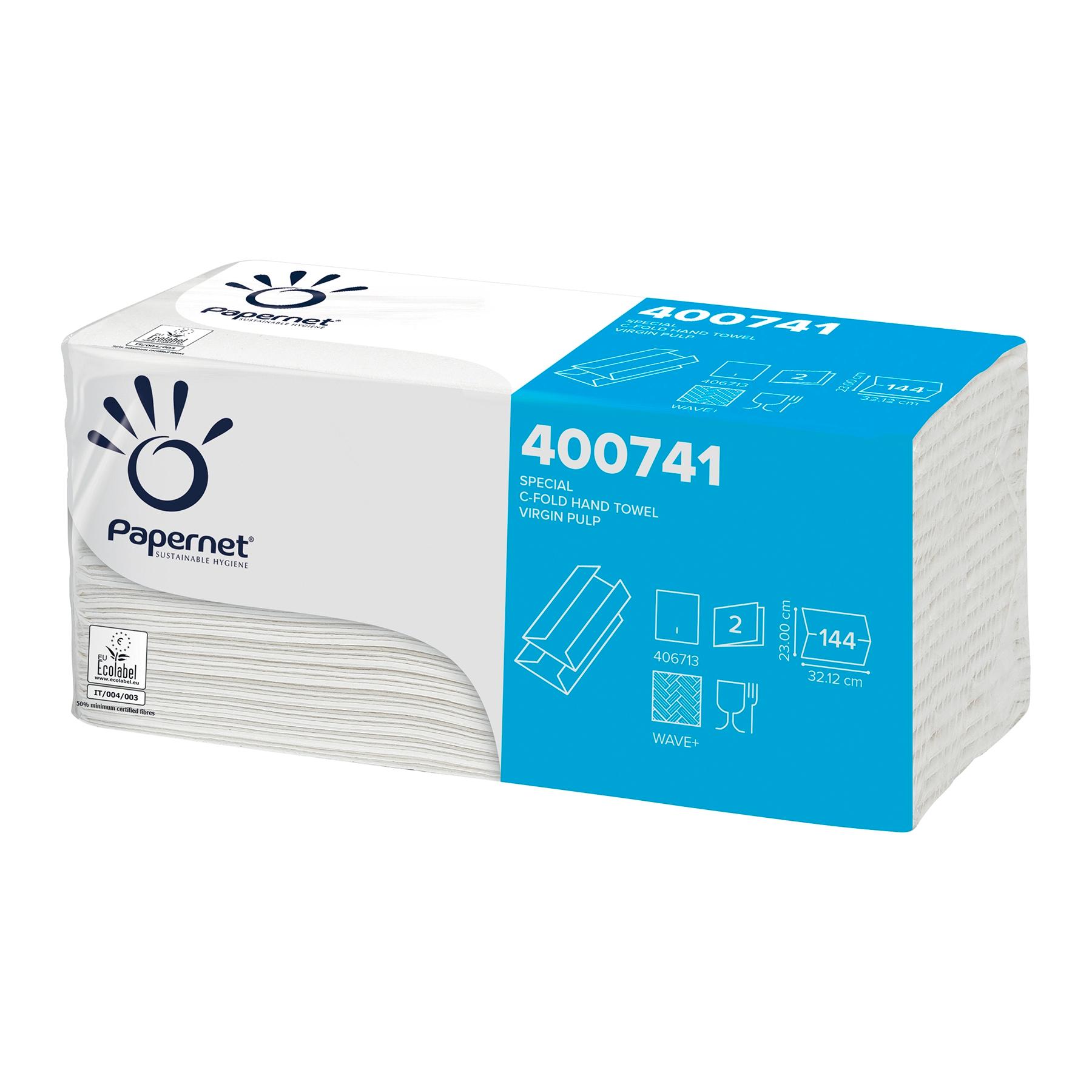 Papernet C-Falz Falthandtücher 2-lagig weiß – 23 × 32,12 cm – 2.880 Blatt
