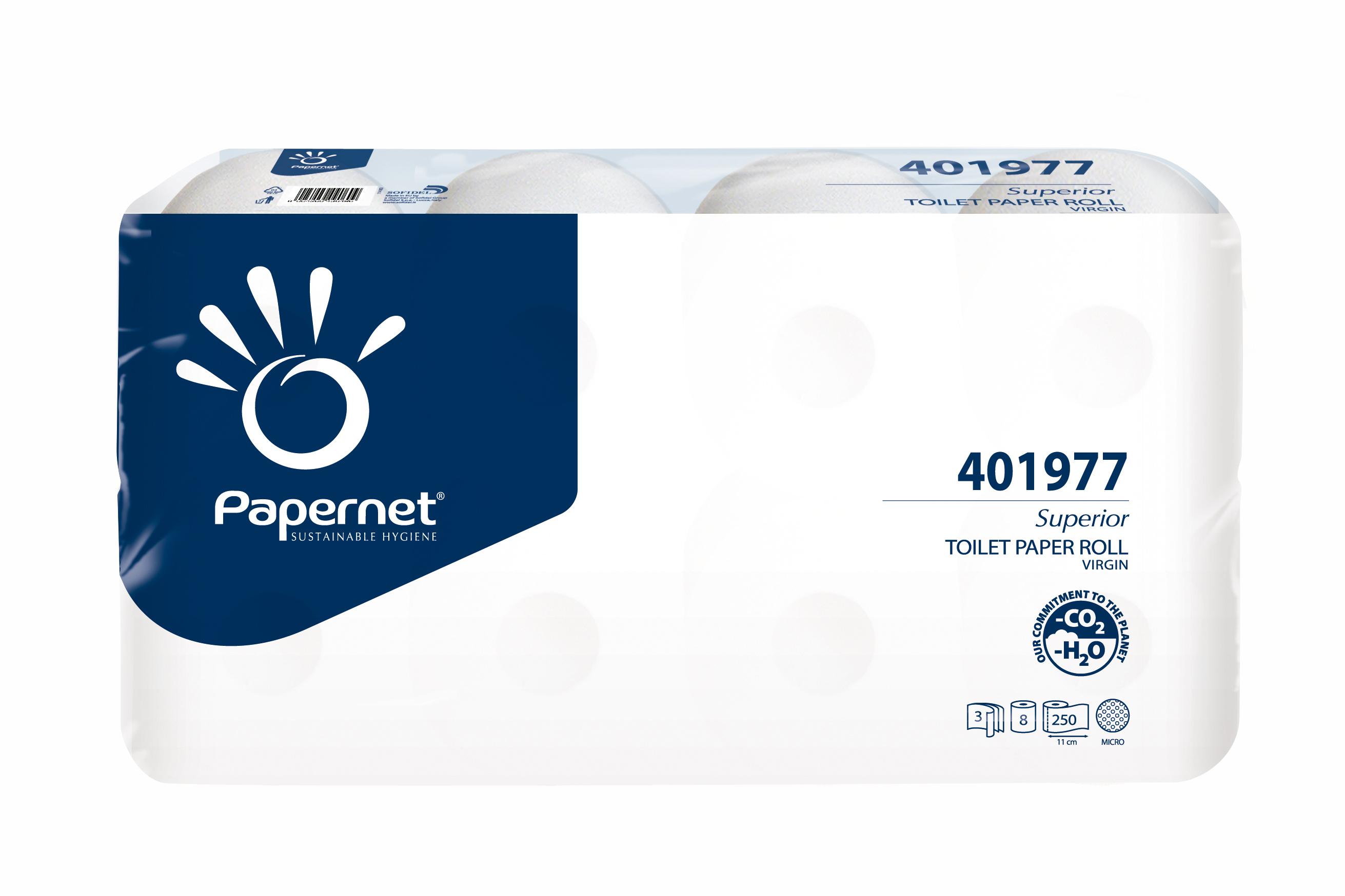 Papernet Toilettenpapier 250 Blatt 3-lagig Zellstoff 72 Rollen