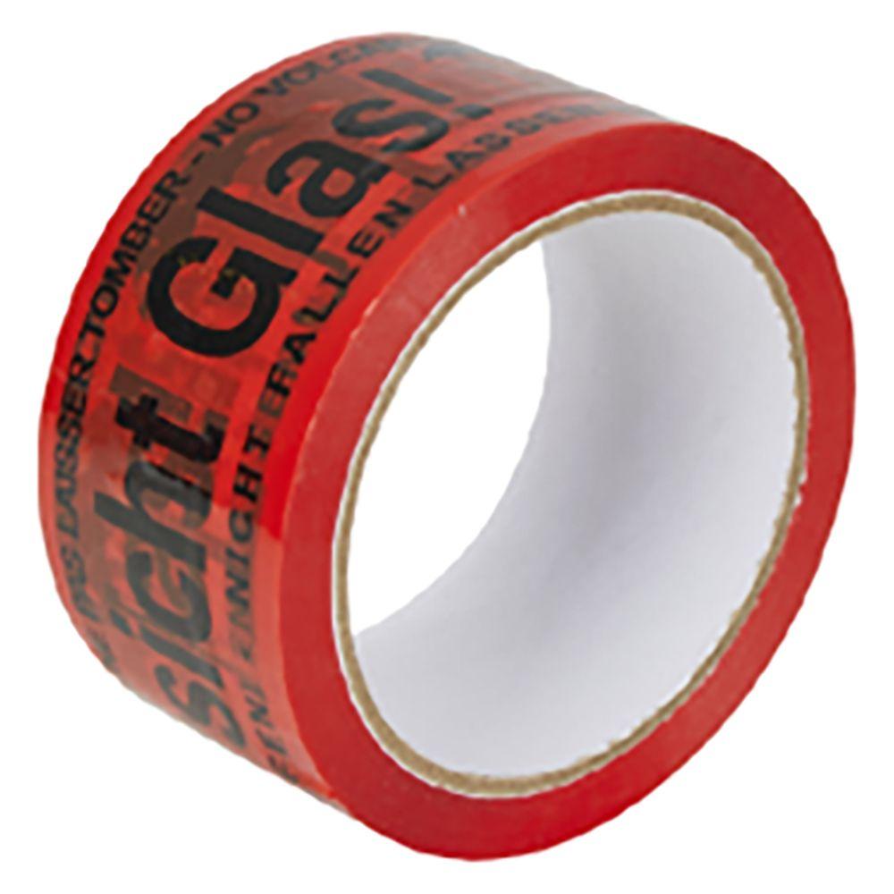 PVC Klebeband leuchtrot "Vorsicht Glas"