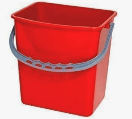 Eimer-mit-ausguss-Rot Eimer mit Ausguss 17 Liter Rot für Reinigungswagen