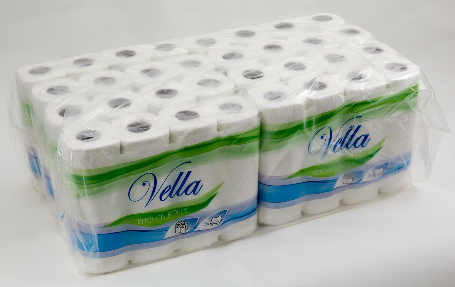 Vella - Premium Küchenrollen, 32 Rollen, 2-lagig / 3-lagig Vella - Küchenrollen 32 Rollen 2-lagig / 3-lagig