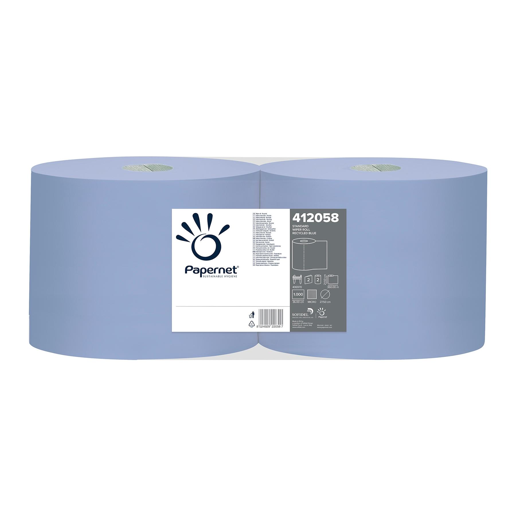 Papernet - Putztuchrolle 2-lagig blau 22x36 cm Papernet - Putztuchrolle 2-lagig blau 22x36 cm