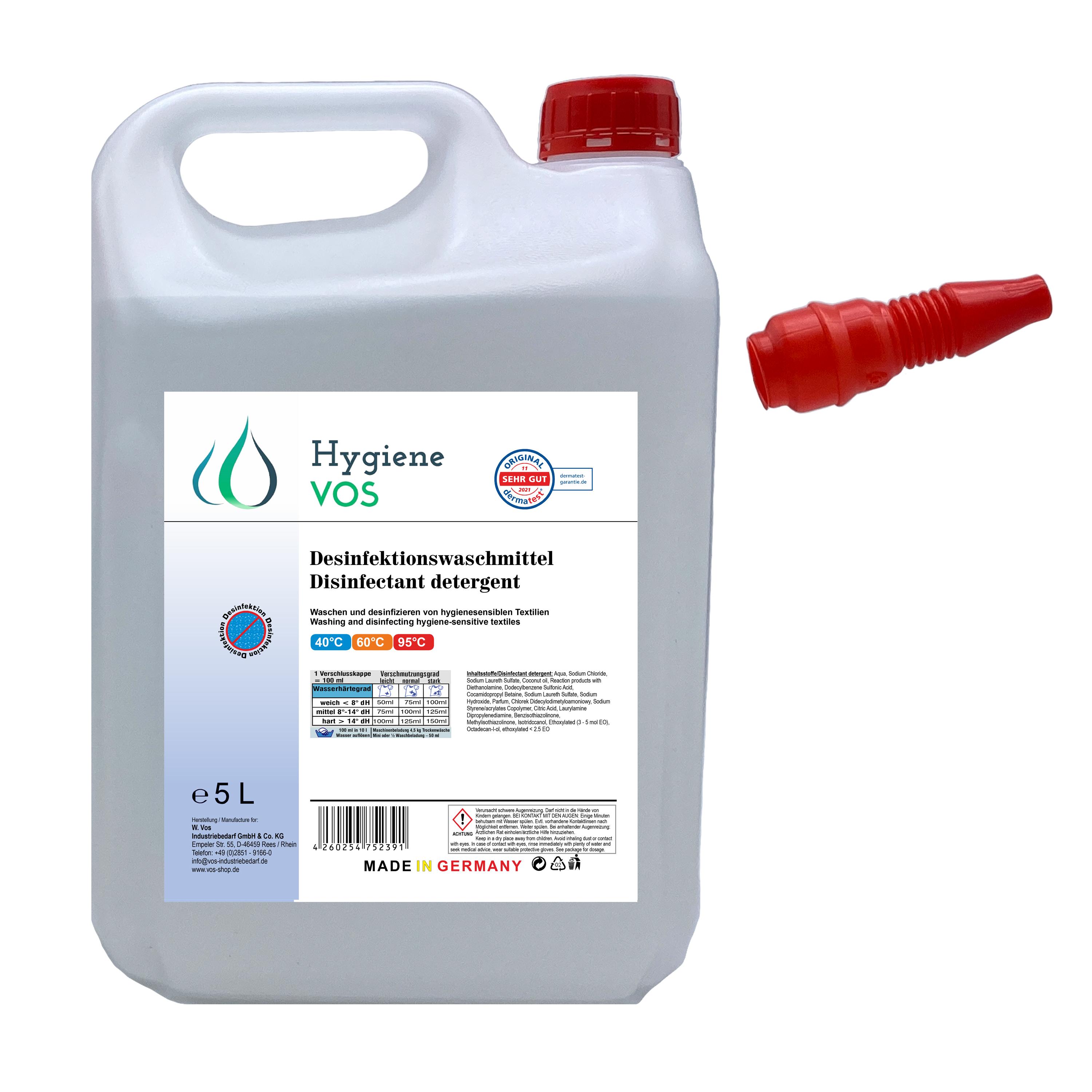 Hygiene Vos Desinfektions-Waschmittel flüssig 5 Liter  Hygiene Vos Desinfektions-Waschmittel flüssig 5 Liter