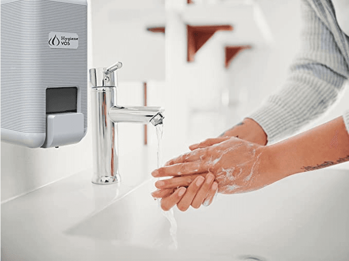 3cqWnuu1BoKivS Hygiene VOS Seifenspender 1000ml weiß nachfüllbar, abschließbar