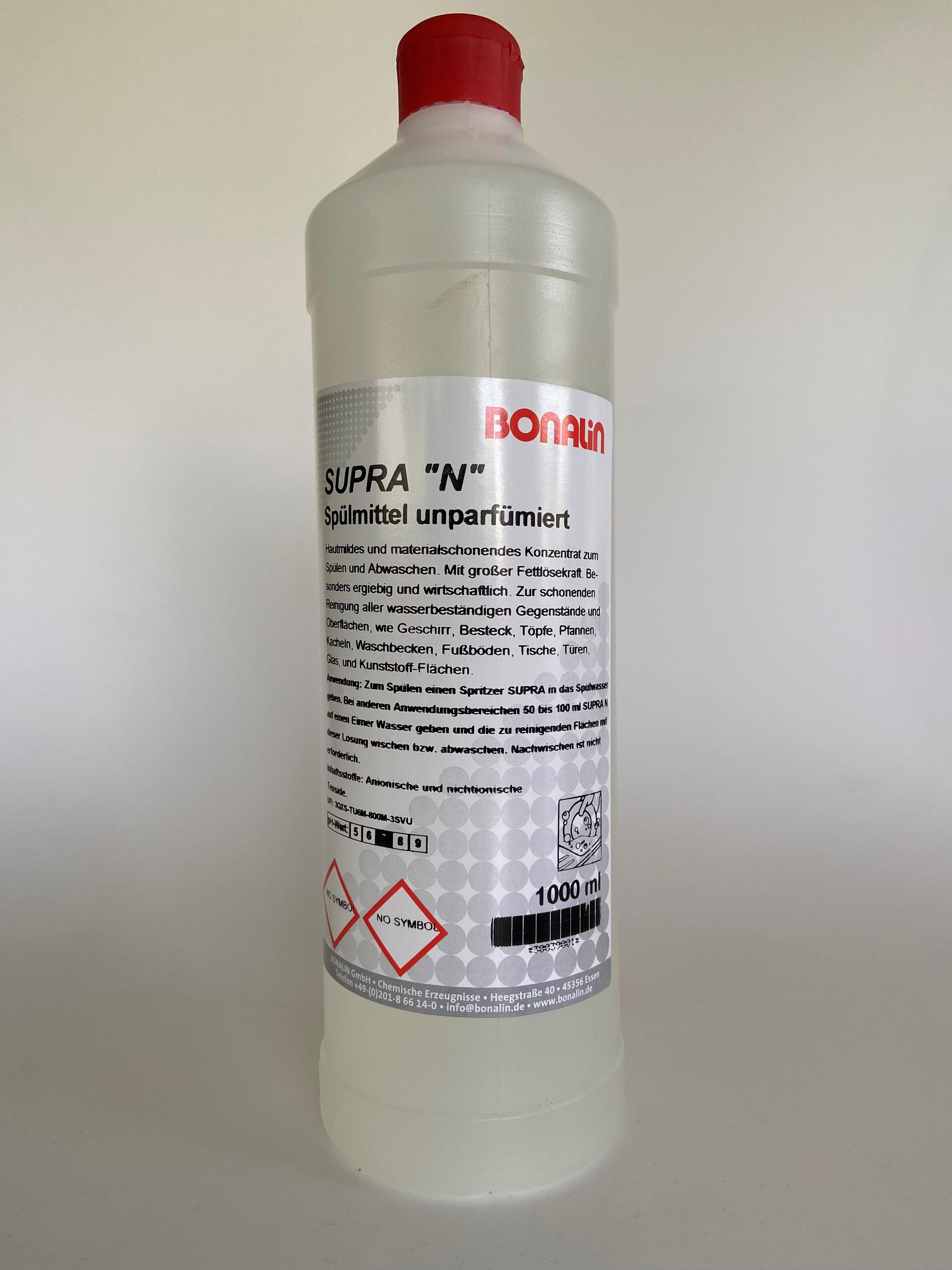 Spülmittel und Neutralreiniger Supra N 1 Liter Spülmittel und Neutralreiniger Supra N 1 Liter