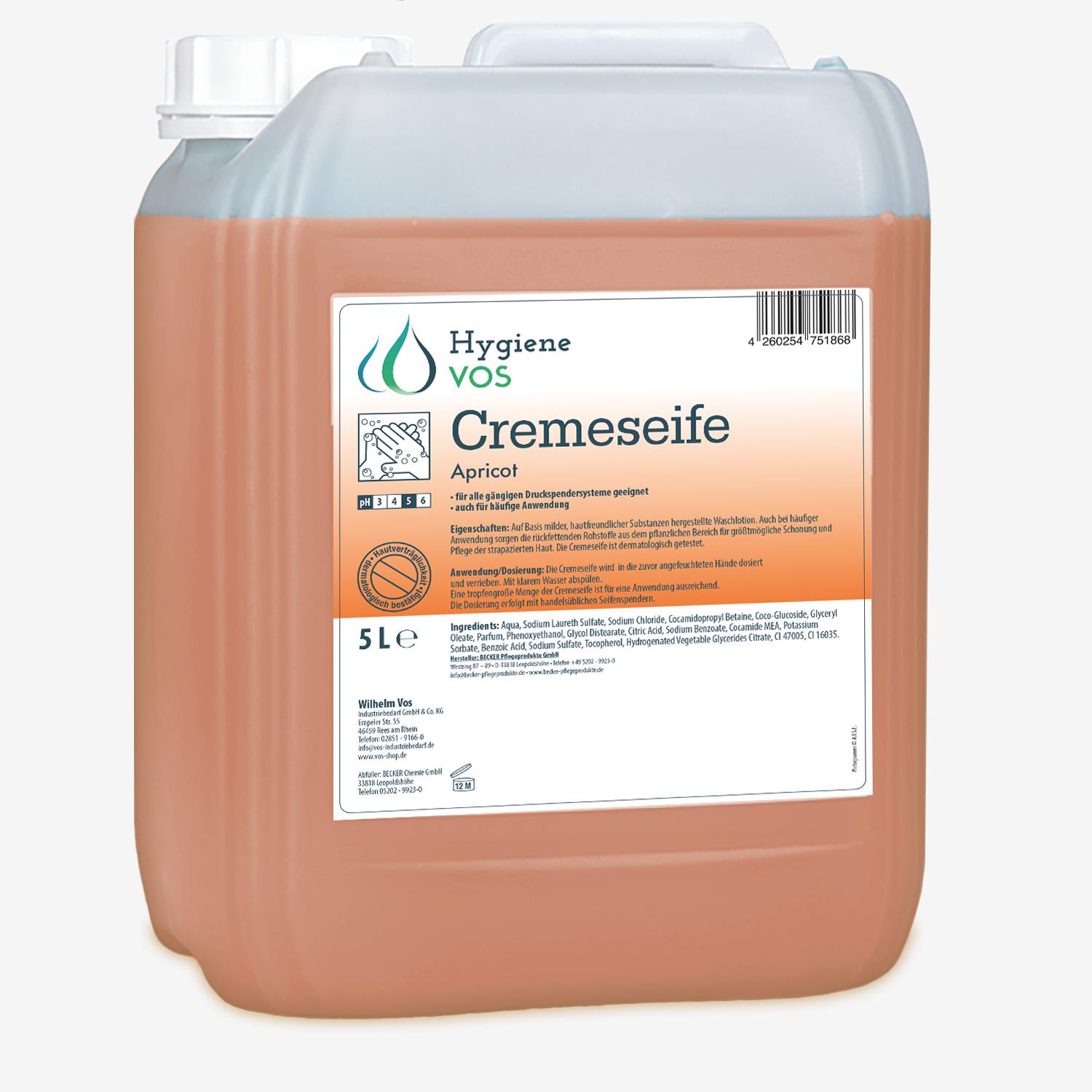 a5d Hygiene VOS – Luxuriöse Aprikosen Cremeseife 5L / 10L