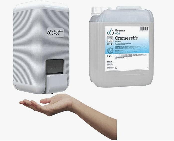 8 Hygiene VOS Seifenspender 1000ml weiß nachfüllbar, abschließbar