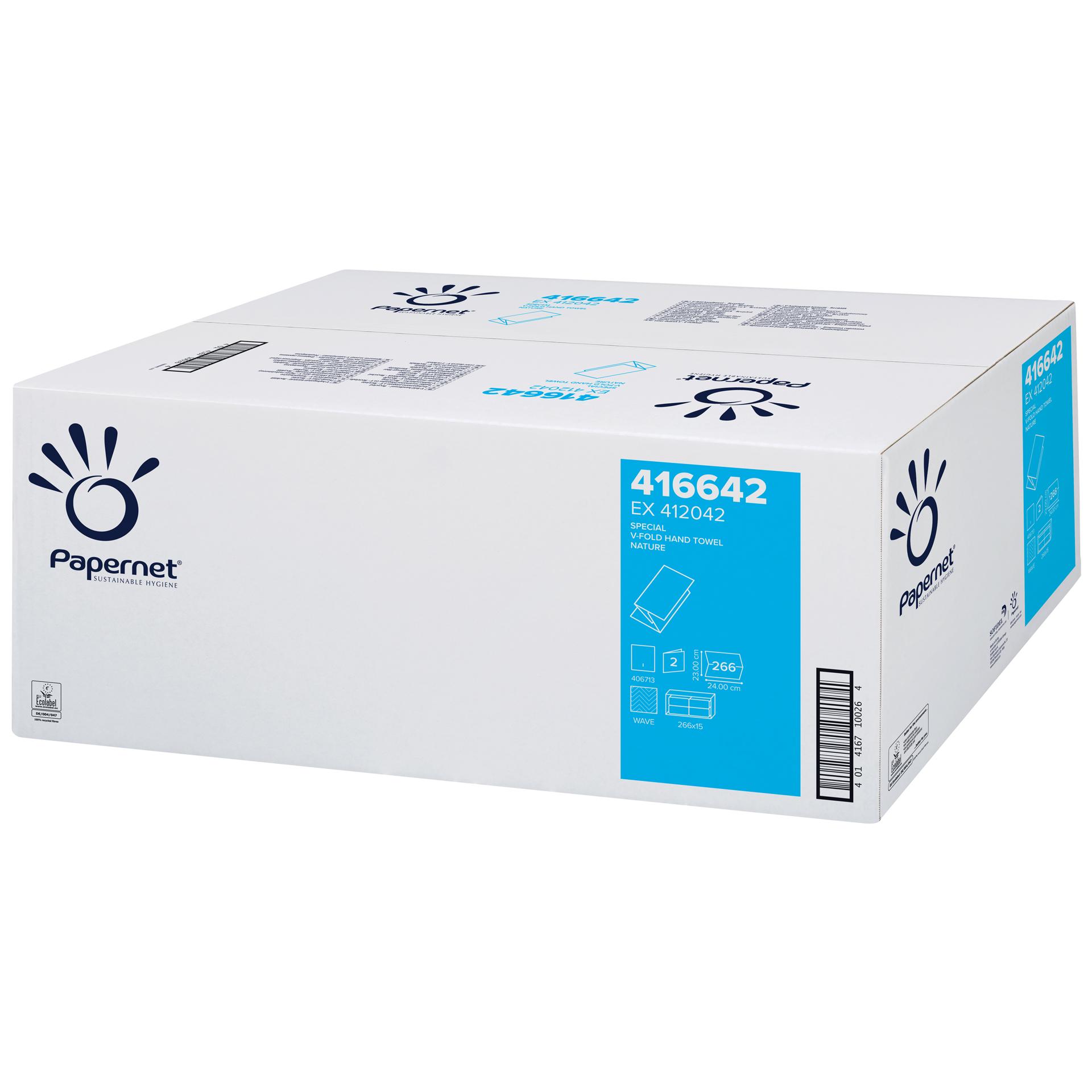 Papernet - Papierhandtücher 2-lagig 3990 Blatt - 25 x 23 cm V-Falz Papernet - Papierhandtücher 2-lagig 3990 Blatt - 25 x 23 cm V-Falz